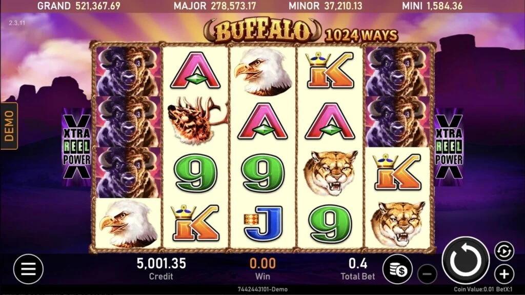Buffalo Slots paytable